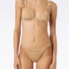 Triangel-Bikini in Wildlederoptik mit frecher Badehose