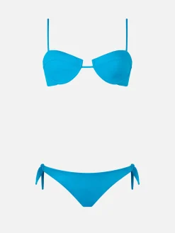 Türkisfarbener Bügel-Bralette-Bikini für Damen Salina Yali