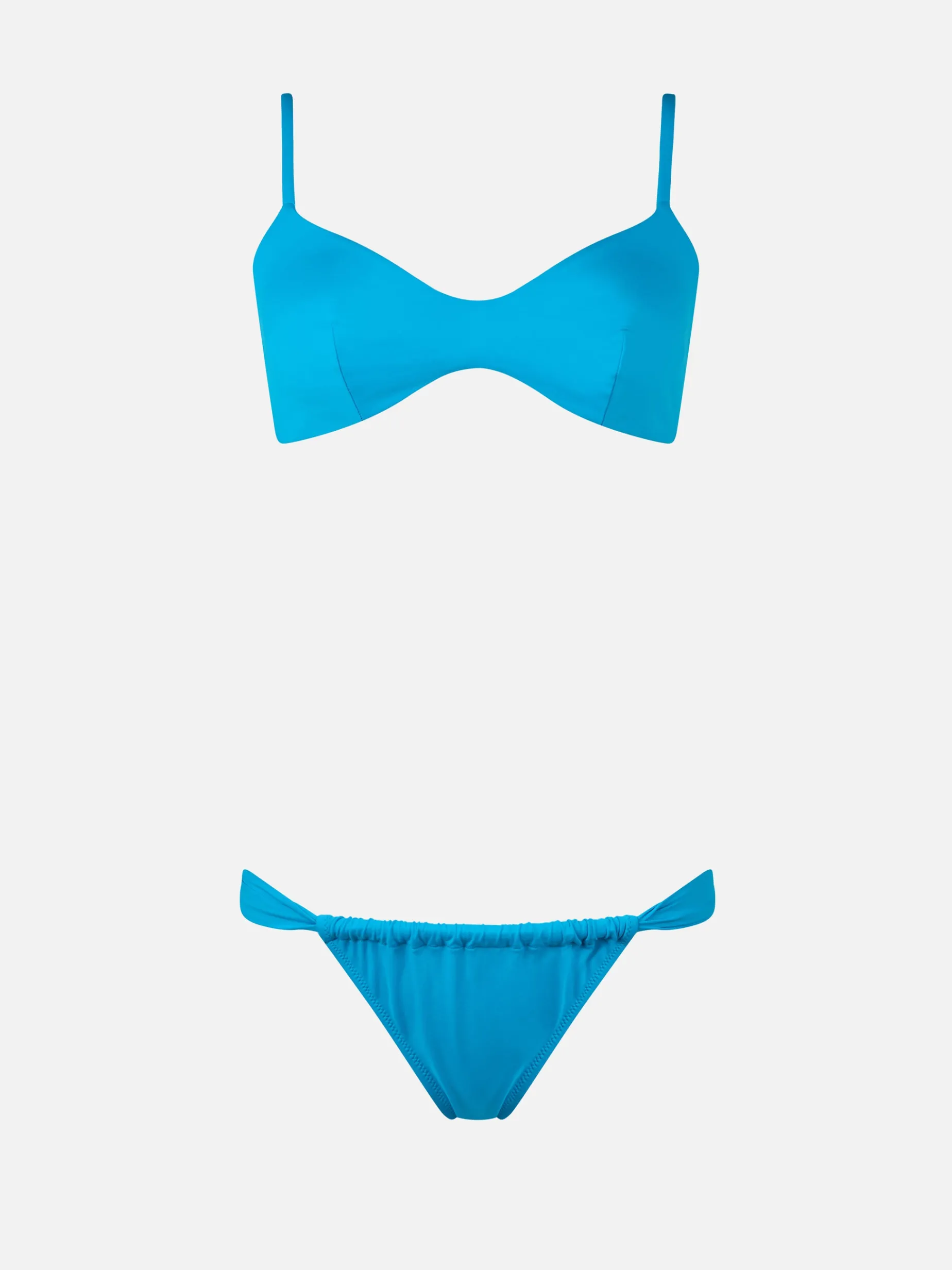Türkisfarbener Scoop-Bralette-Bikini für Damen von May Noelle