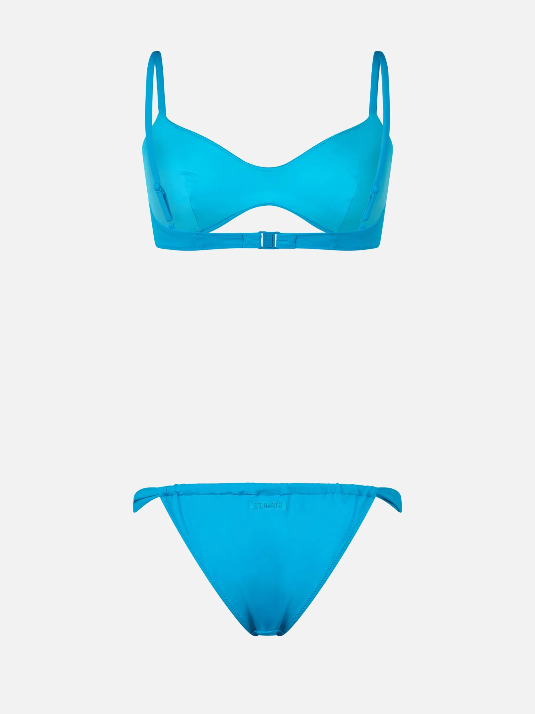 Türkisfarbener Scoop-Bralette-Bikini für Damen von May Noelle