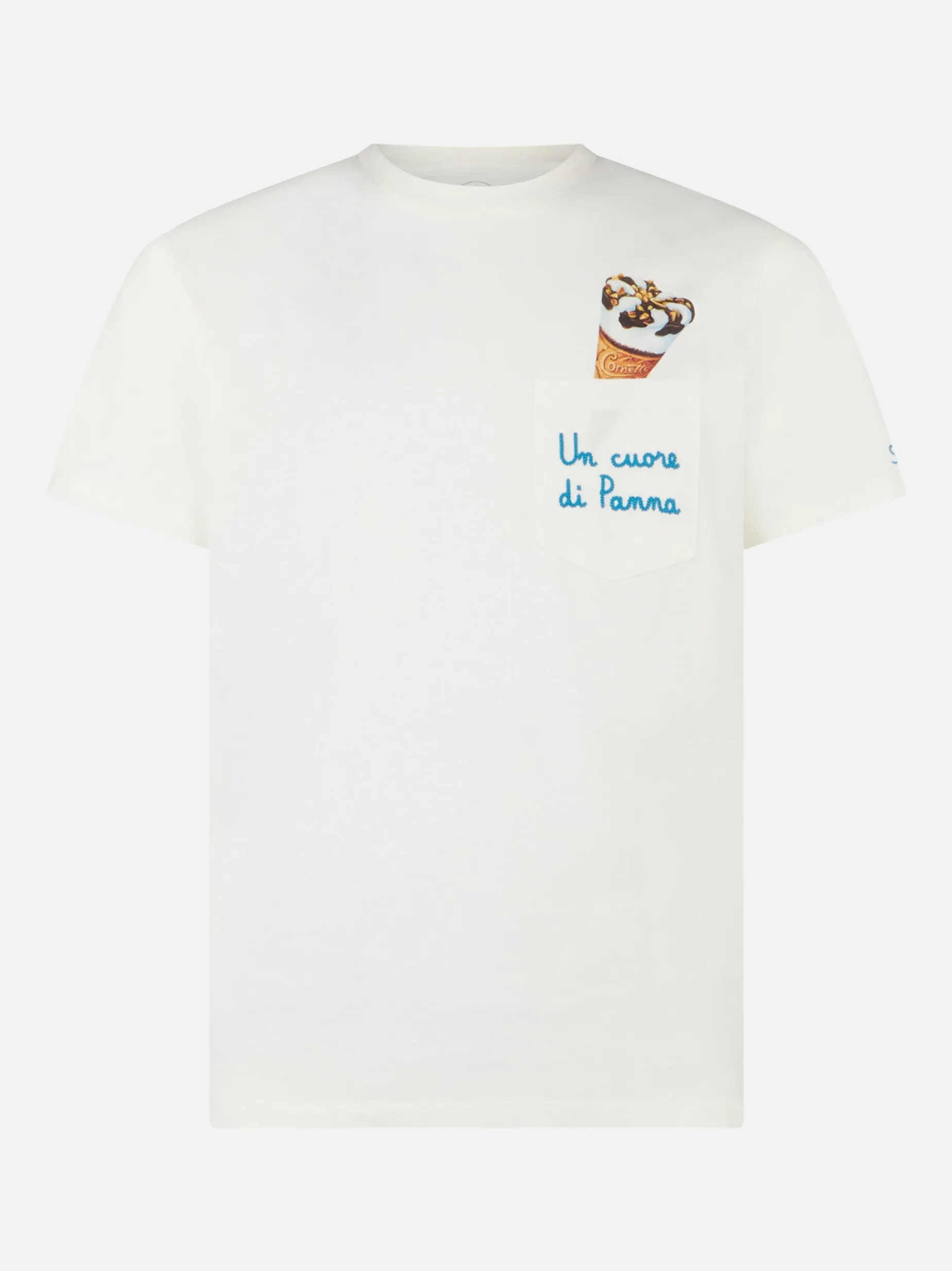 T-Shirt mit Cornetto-Print und bestickter Tasche | Algida-Sonderausgabe