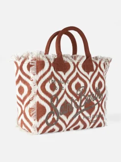 Umhängetasche „Vanity“ aus Segeltuch mit Ikat-Print