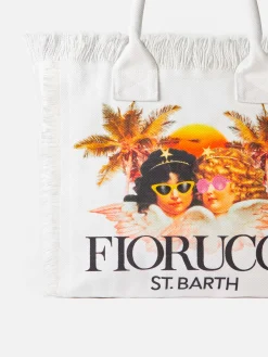 Vanity Umhängetasche aus weißem Canvas mit Fiorucci-Engel-Print | FIORUCCI-SONDERAUSGABE