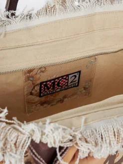 Vanity-Einkaufstasche aus Baumwollcanvas mit Blumenmuster