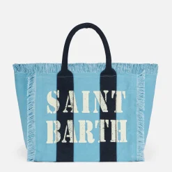 Vanity-Schultertasche aus Segeltuch mit Saint Barth-Logo