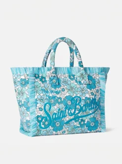 Vanity-Umhängetasche aus Frottee mit Blumendruck