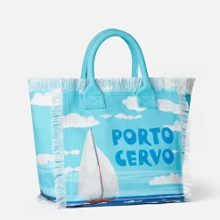 Vanity-Umhängetasche aus Segeltuch mit Porto Cervo-Aufdruck