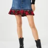 Vintage-Jeansrock für Damen mit Tartan-Details