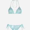 Wassergrüner Damen-Triangel-Bikini mit Paisley-Muster Leah Yali