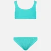 Wassergrüner klassischer Crinkle-Bikini für Mädchen von Baker