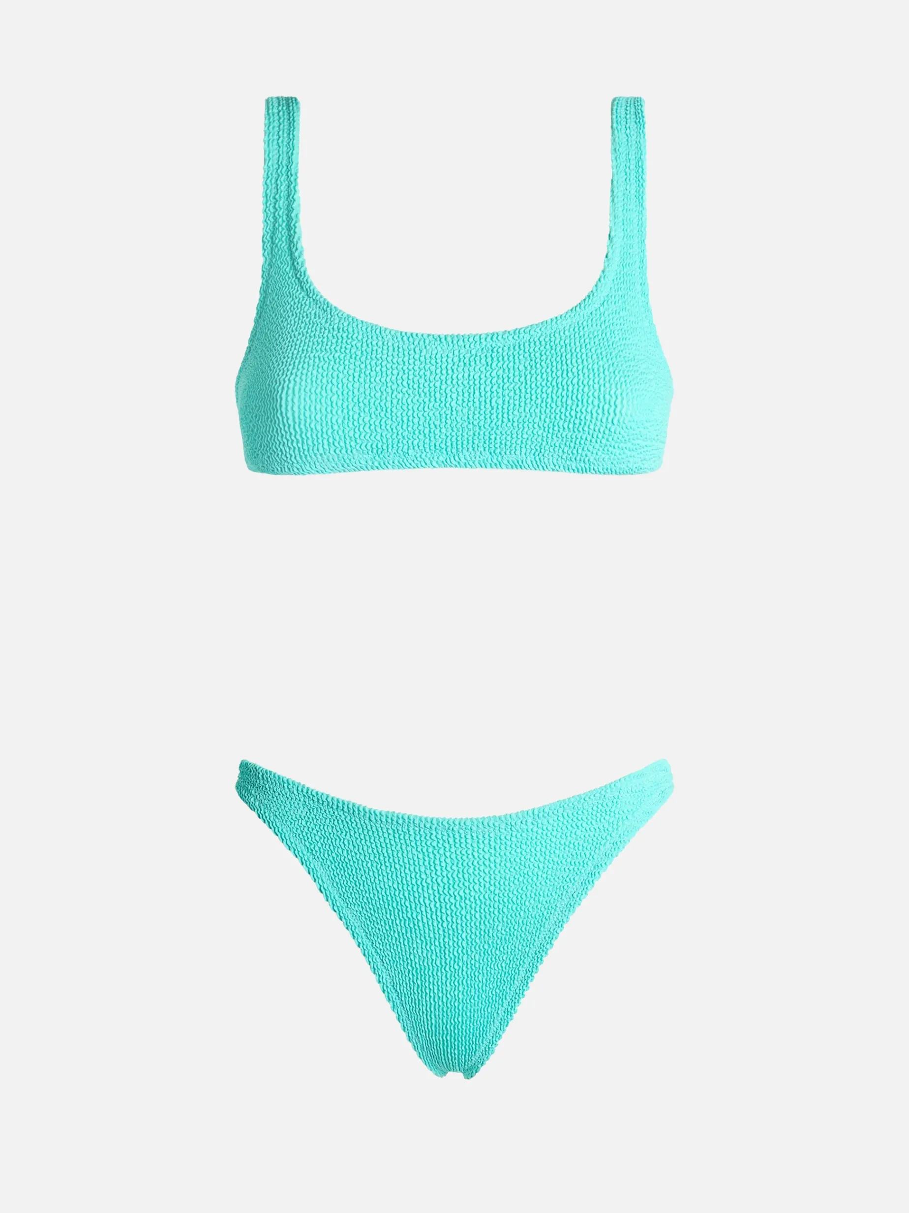 Wassergrüner klassischer Crinkle-Bikini für Damen Naima Elise