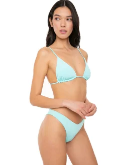 Wassergrüner Triangel-Bikini für Damen