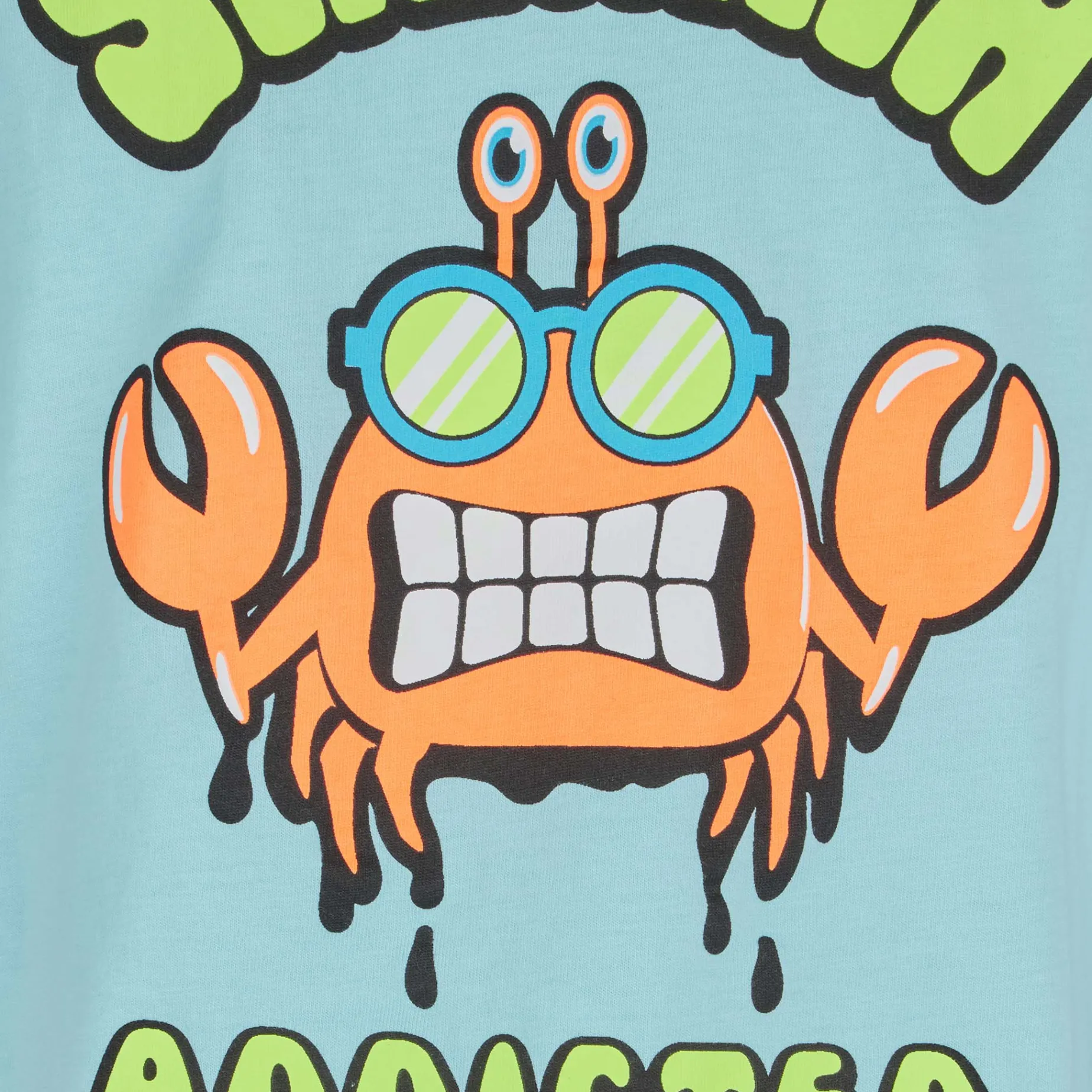Wassergrünes Baumwoll-T-Shirt für Jungen mit St. Barth Addicted-Aufdruck