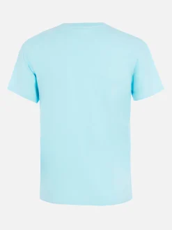 Wassergrünes Damen-T-Shirt Emilie aus Baumwolljersey mit Rundhalsausschnitt und Strasssteinen