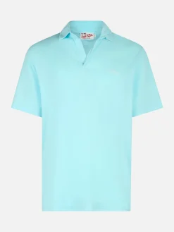 Wassergrünes Herren-Poloshirt aus Baumwolljersey Brighton