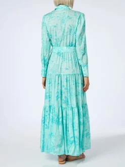 Wassergrünes Kleid aus Toile de Jouy-Baumwolle für Damen von Jensen