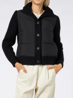 Wattierte Damenjacke mit Strickärmeln