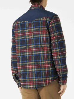 Wattiertes Herren-Overshirt mit Schottenkaro und aufgesetzten Taschen