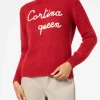 Weicher Damenpullover mit Rundhalsausschnitt und Cortina Queen-Stickerei