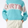 Weicher, kastenförmiger Damenpullover mit Cortina-Jacquard-Print