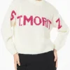 Weicher, kastenförmiger Damenpullover mit St. Moritz-Jacquard-Print