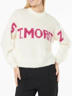 Weicher, kastenförmiger Damenpullover mit St. Moritz-Jacquard-Print