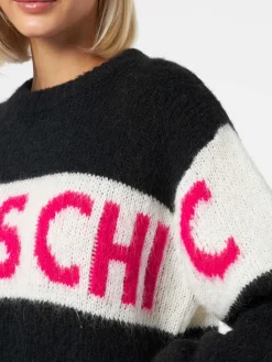 Weicher, kastenförmiger Damenpullover mit Après-Chic-Jacquard-Print