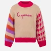 Weicher, kastenförmiger Mädchenpullover mit „Ci penso...“-Stickerei