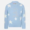 Weicher Mädchenpullover mit Rundhalsausschnitt, Sternen und Figlia delle Stelle-Stickerei | NIKI DJ SONDEREDITION
