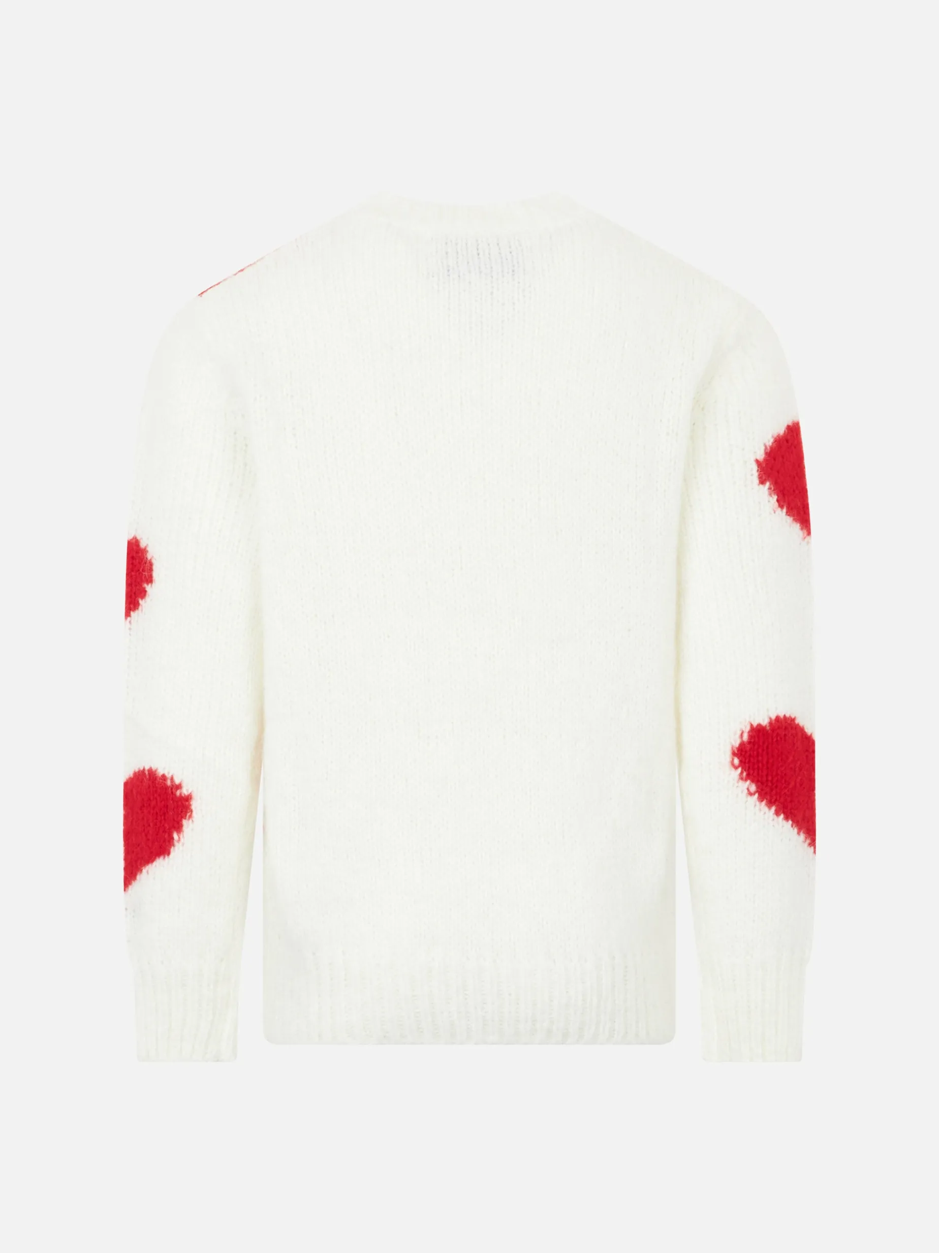 Weicher Rippstrickpullover für Mädchen mit Rundhalsausschnitt, Herzen und Amore della Mamma-Stickerei