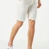 Weiße bestickte Bermudashorts