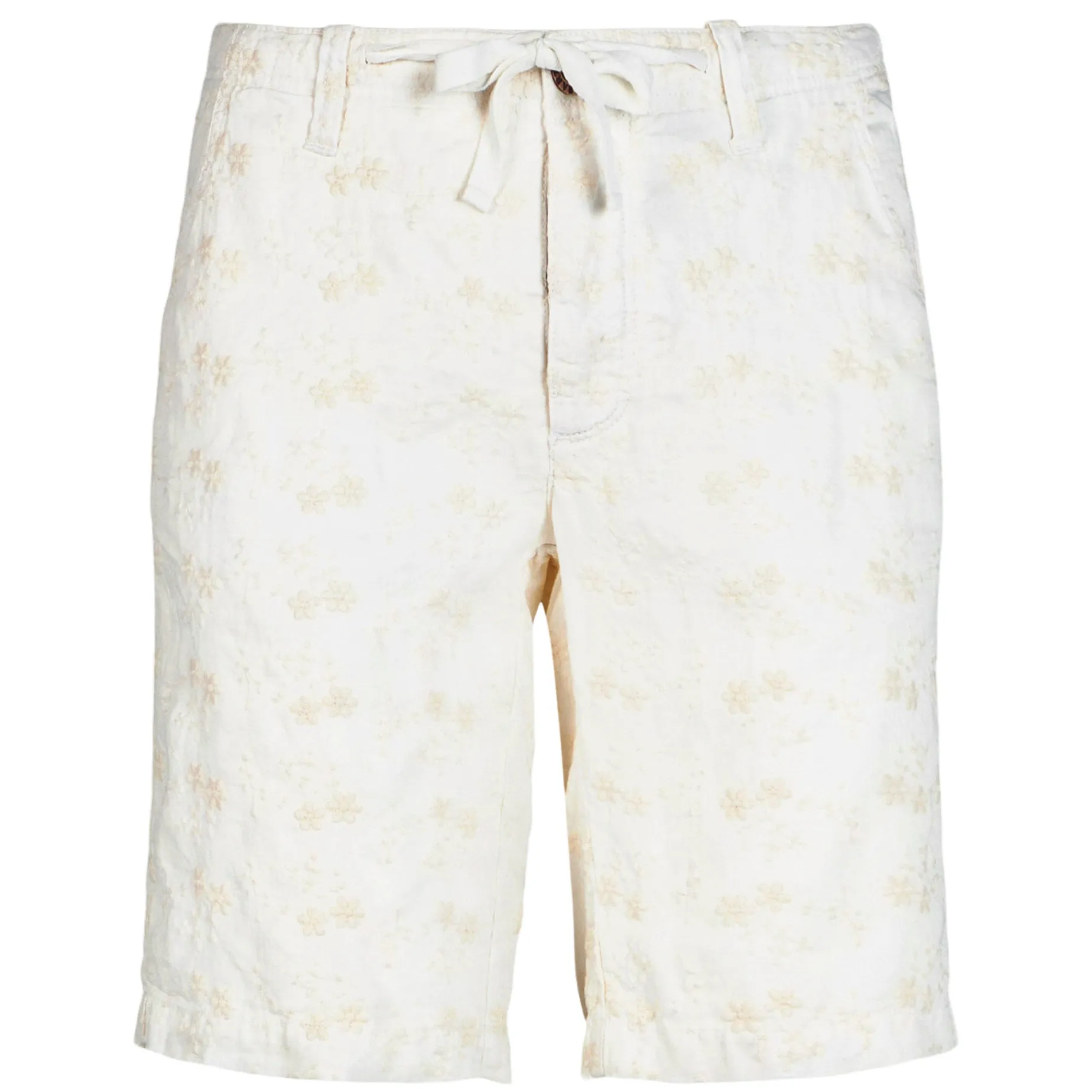 Weiße bestickte Bermudashorts