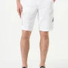 Weiße Cargo-Bermuda mit Taschen