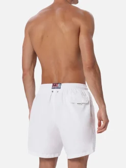 Weiße Herren-Badeshorts aus leichtem Stoff Lighting Pantone | PANTONE-SONDERAUSGABE