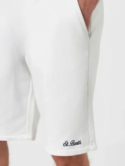 Weiße Herren-Bermudashorts aus Baumwollfleece Randle