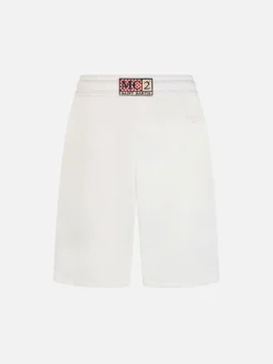 Weiße Herren-Bermudashorts aus Baumwollfleece Randle