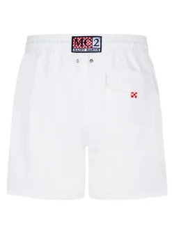 Weiße Komfort-Badeshorts für Herren