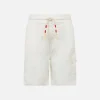 Weiße Leinen-Bermudashorts