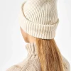 Weiße Strickmütze für Damen