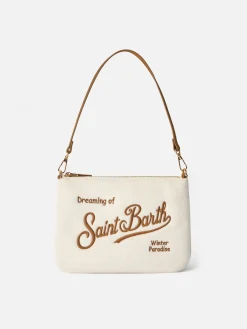 Weiße Tasche Mini Parisienne mit Saint Barth-Stickerei