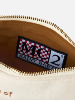 Weiße Tasche Mini Parisienne mit Saint Barth-Stickerei