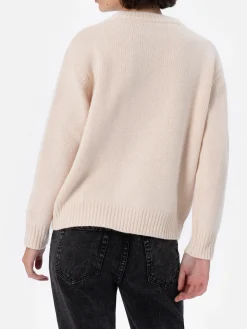 Weißer Fair-Isle-Pullover Kyla für Damen mit Courma-Print