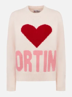 Weißer Fair-Isle-Pullover Kyla für Damen mit Cortina-Print