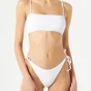 Weißer, gerippter Bralette-Bikini
