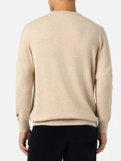 Weißer Herrenpullover Heron Light mit Via della Spiga...-Stickerei | VACANZE DI NATALE SONDERAUSGABE