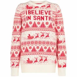 Weißer Herrenpullover mit Weihnachtsdruck