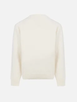 Weißer Jungenpullover Douglas mit Rundhalsausschnitt und Jacquard-Logo aus dem Film „Vacanze di Natale“ | VACANZE DI NATALE SONDERAUSGABE