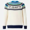 Weißer Jungenpullover mit isländischem Jacquard