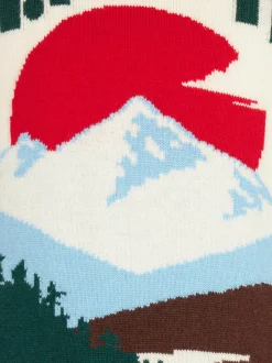 Weißer Jungenpullover mit St. Moritz-Jacquard-Print