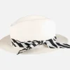 Weißer Papierhut mit Bandeau mit Zebramuster